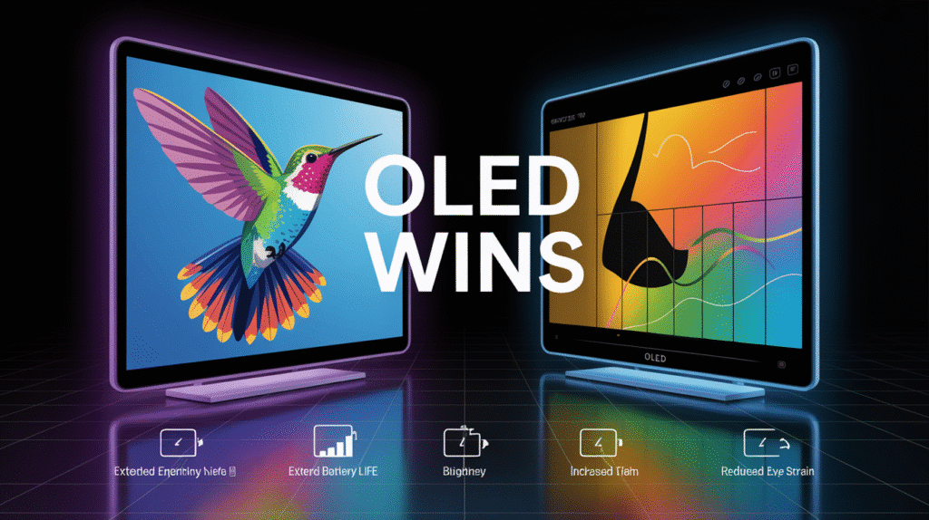 OLED display battery life comparison