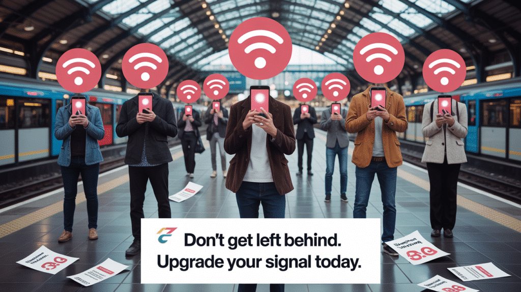Three network down today UK signal issue visual