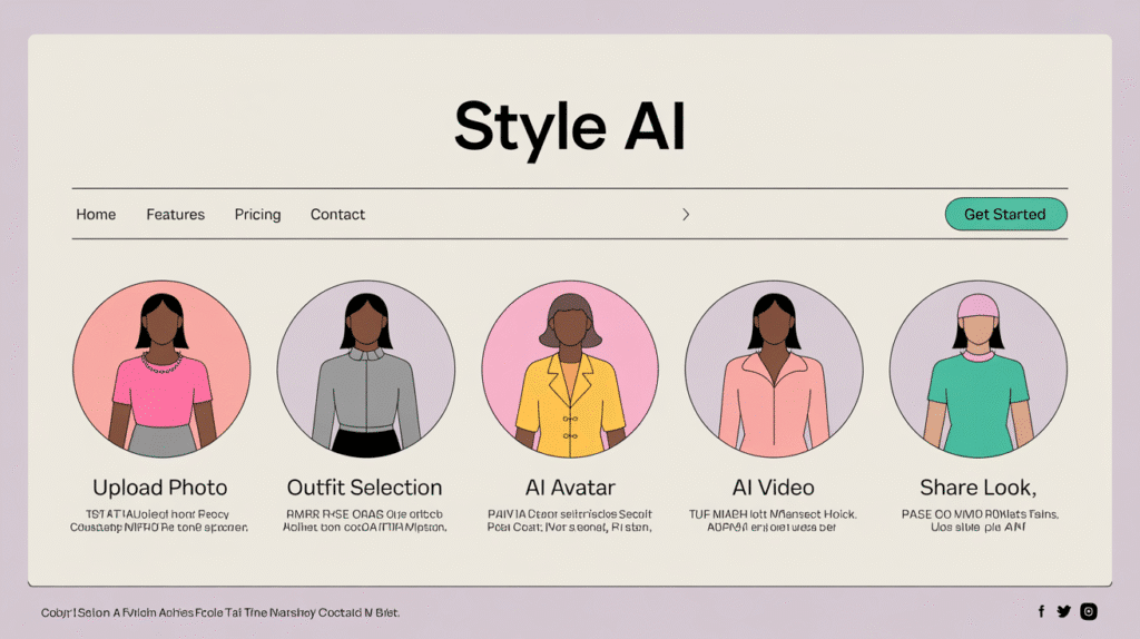 Infographic showing steps to use Google Doppl virtual try on app from photo upload to video generation