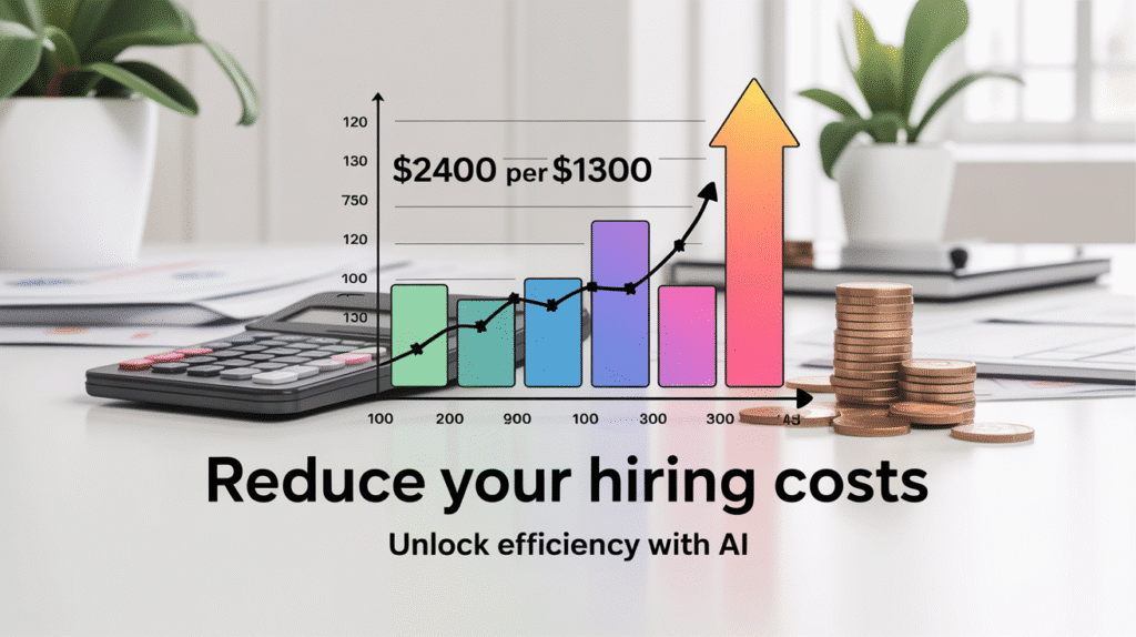 Cost-per-hire reduction graph comparing AI resume tools and traditional methods