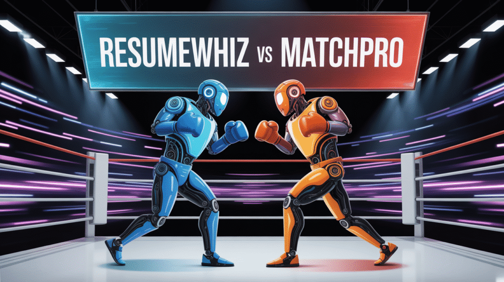 Creative comparison of ResumeWhiz and MatchPro in AI resume matching
