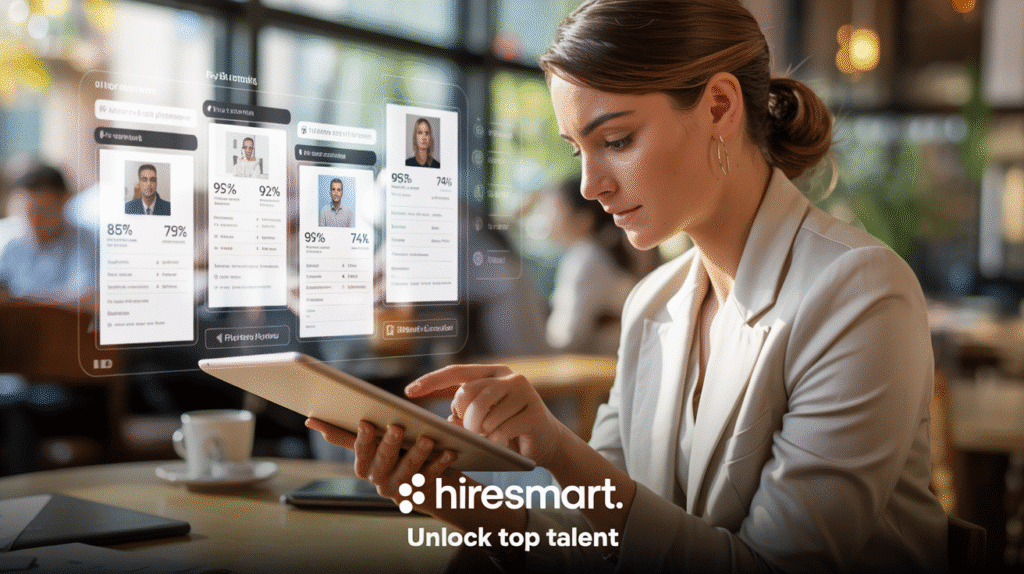 Recruiter analyzing AI-ranked resumes in real-world testing