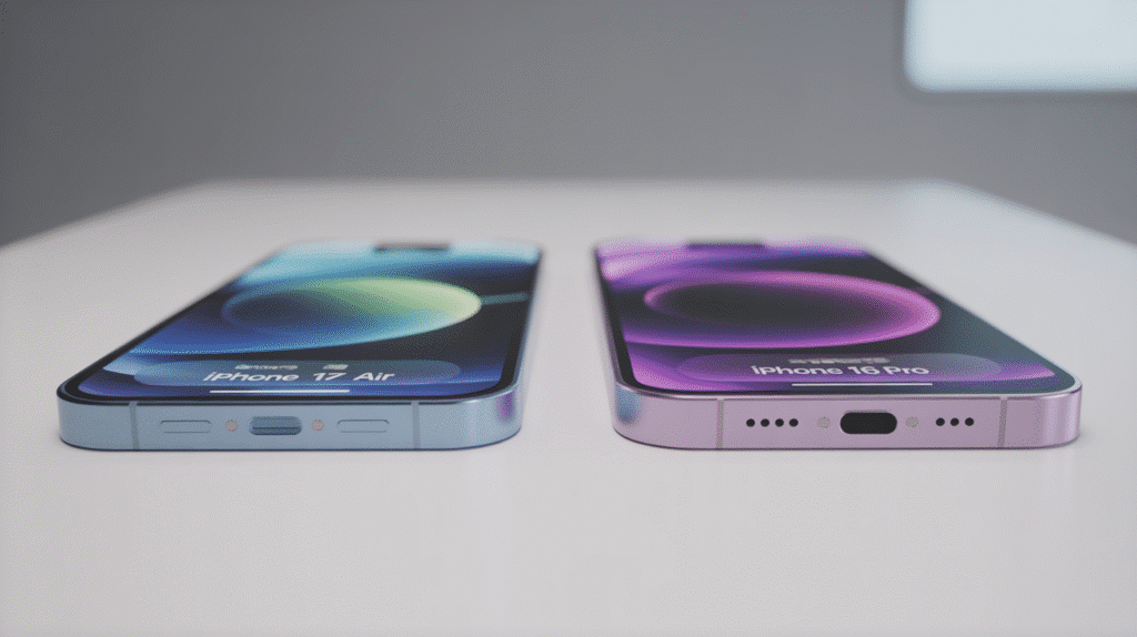 iPhone 17 Air vs iPhone 16 Pro size comparison